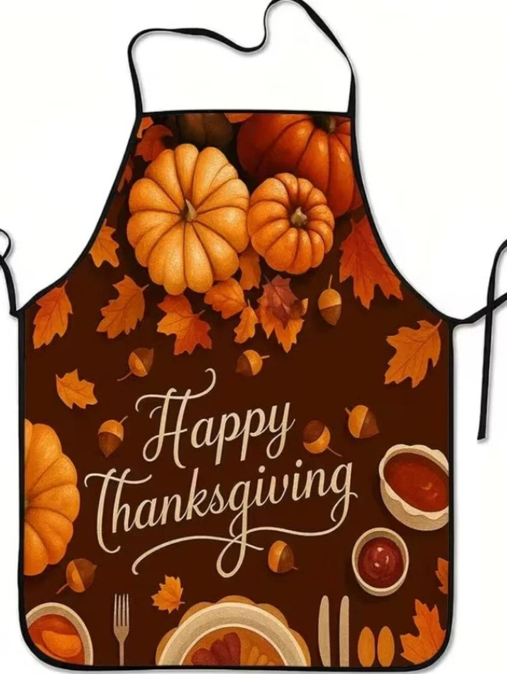 Happy Thanksgiving Brown Pumpkin Apron